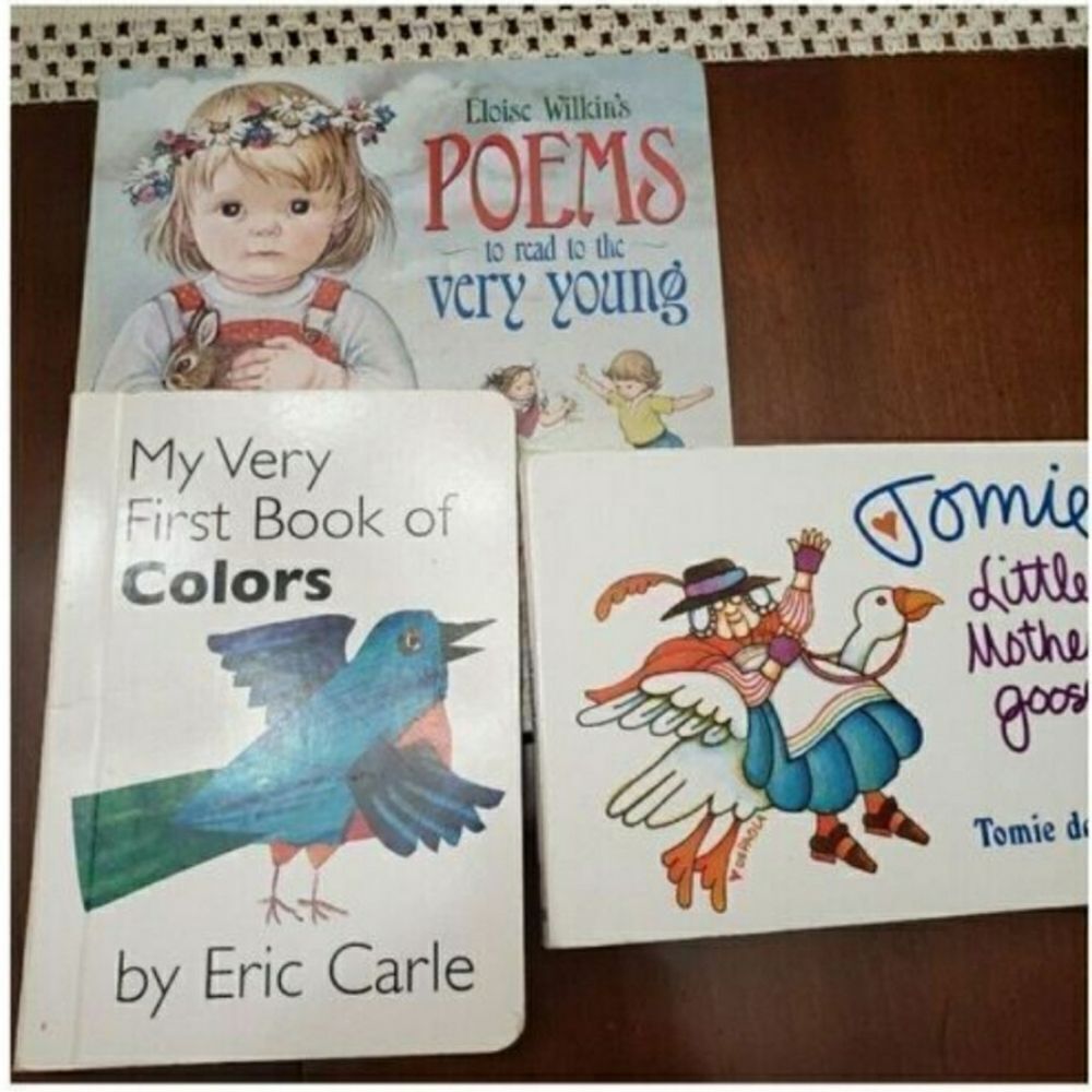 Set Of Toddler Board Books POEMS/COLORS/MOTHER GOOSE